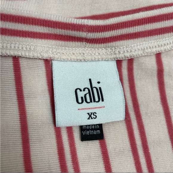 CABI 5750 Tickled Tee Summer Stripe Pink Shirt Top Size XS Dolman Comfy Soft - Picture 6 of 8